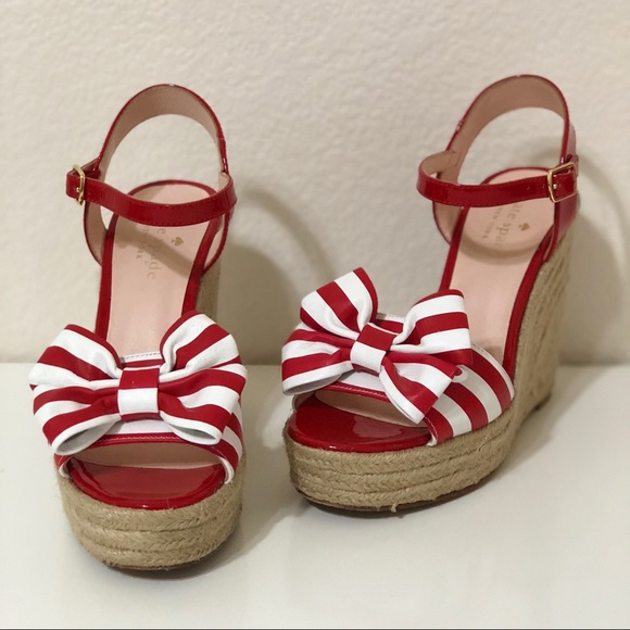 ladies red wedge sandals